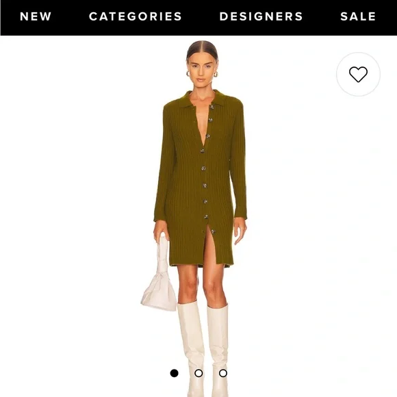 525 Button Down Shirt dress in Fir from Revolve - Picture 3 of 4